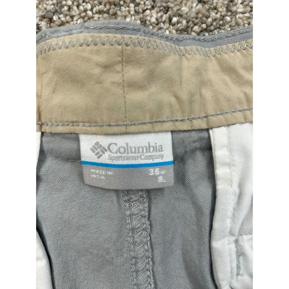 Columbia Mens Gray Regular Fit Utility Hiking Shorts 36W 8L #0579